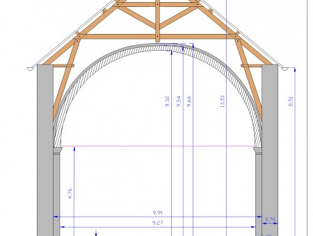 Relevé topographique d’une ancienne église.