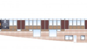 Réalisation d’un relevé des structures autoportantes d’un bâtiment avec relevés des façades d’un Basic Fit et des cheminées de Waterloo.