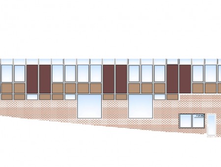 Réalisation d’un relevé des structures autoportantes d’un bâtiment avec relevés des façades d’un Basic Fit et des cheminées de Waterloo.